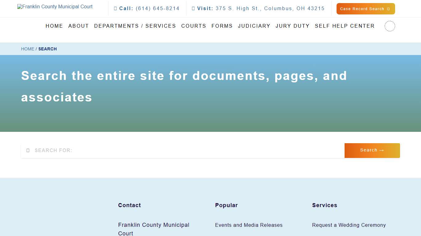 Franklin County Municipal Court - Franklin County Municipal Court Search the Court